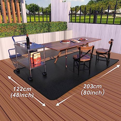 Extra Large 80x48 inch Grill Mat for Outdoor Under BBQ, Griddle, Charcoal, Flat Top, Smoker, Stove, Wood Deck & Patio Protective Mat, Indoor Fireplace Mats, Front Back Sides Fireproof Waterproof Pad - CookCave