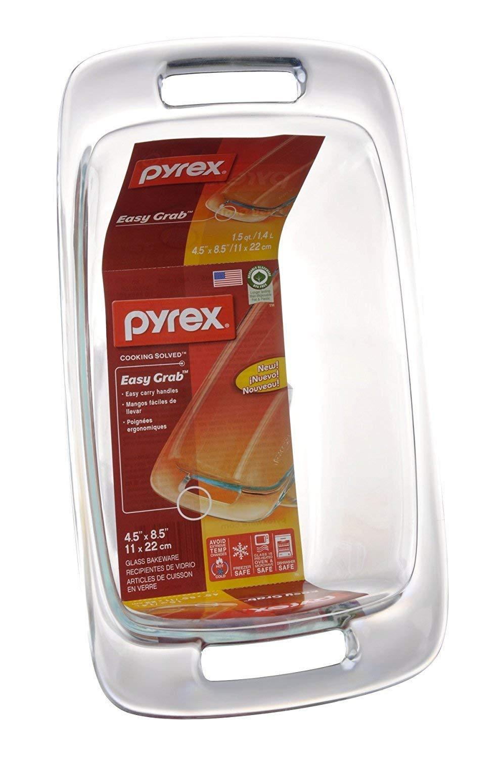 PYREX Loaf Dish Glass 1.5 Qt Easy Grab, 1 EA - CookCave