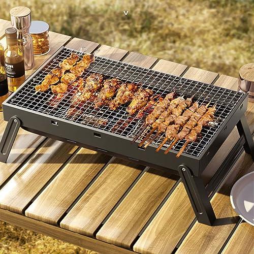 QWONRPIPG Portable Folding Charcoal BBQ Grill for Outdoor and Home Use - CookCave