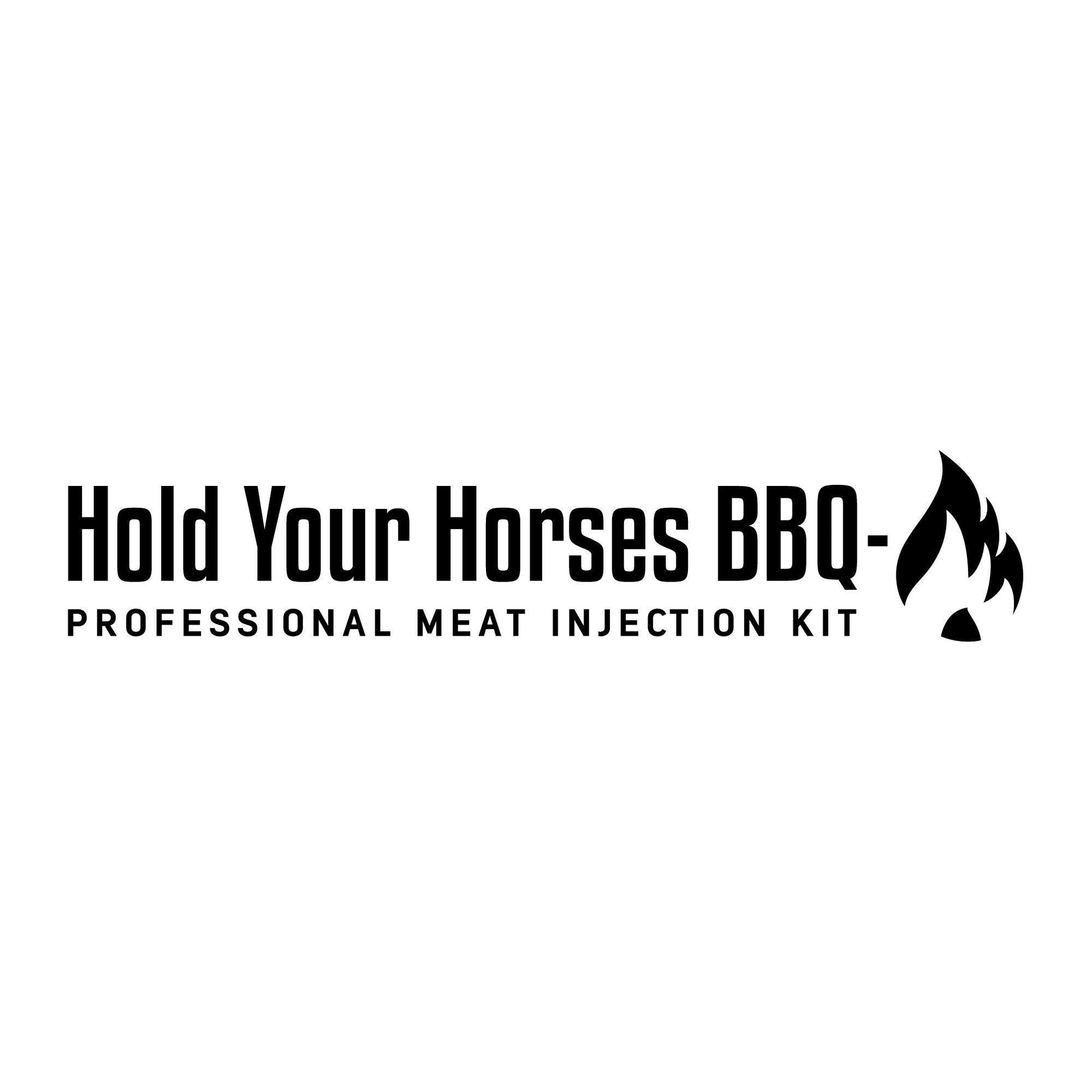 Hold Your Horses BBQ Marinade Meat Injector Gun Kit with CASE, Cleaning Brushes, 2 oz Large Capacity Barrel and 4 Professional Commercial Grade Stainless Needles - CookCave