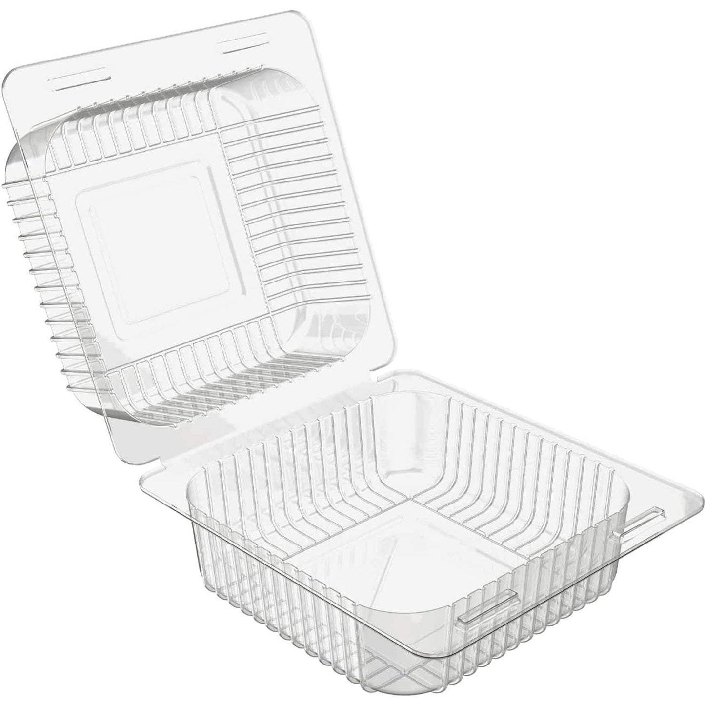 Axe Sickle 200 Pcs 5 x 5 inch Clear Plastic Hinged Take Out Containers Clamshell Takeout Tray Food Clamshell Containers for Dessert, Cakes, Cookies, Salads, Pasta, Sandwiches - CookCave