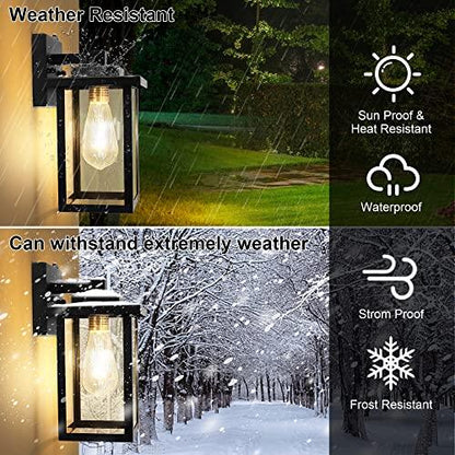 WIHTU Outdoor Porch Lights Fixtures Wall Mount, Dusk to Dawn Outdoor Lighting Fixtures for House, Sensor Exterior Wall Lights, Waterproof Sconce Outside Lamp, Anti Rust Wall Lantern for Garage - CookCave