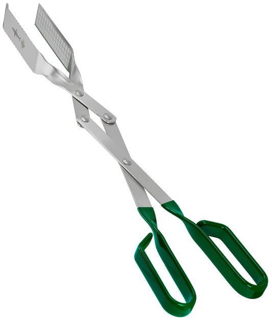 Shark BBQ - Barbecue Tongs: Extra long reach grilling accessory. Best cooking tool for indoor & outdoor kitchen. Seafood & crab tongs. Ideal for charcoal, gas grills & smoker. Gift for fathers (Green) - CookCave