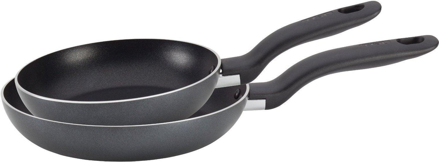 T-fal Initiatives Nonstick Fry Pan Set 7.5, 9 Inch Oven Safe 350F Cookware, Pots and Pans, Dishwasher Safe Black - CookCave