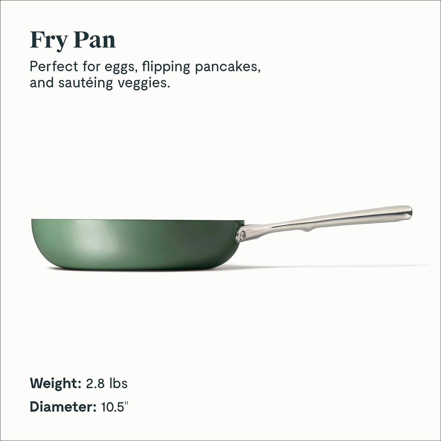 Caraway Nonstick Ceramic Frying Pan (2.7 qt, 10.5") - Non Toxic, PTFE & PFOA Free - Oven Safe & Compatible with All Stovetops (Gas, Electric & Induction) - Sage - CookCave