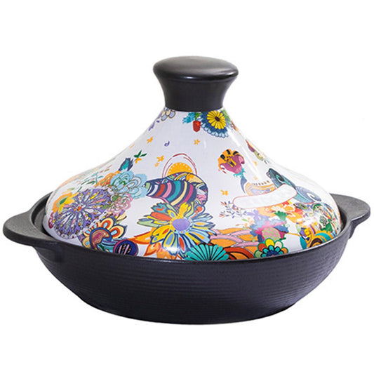 Moroccan Tagine Pot Ceramic Tagine Pot Moroccan for Cooking with Ceramic Cone-Shaped Closed Lid Ceramic Cooker Pot for Cooking and Stew Casserole Slow Cooker - CookCave