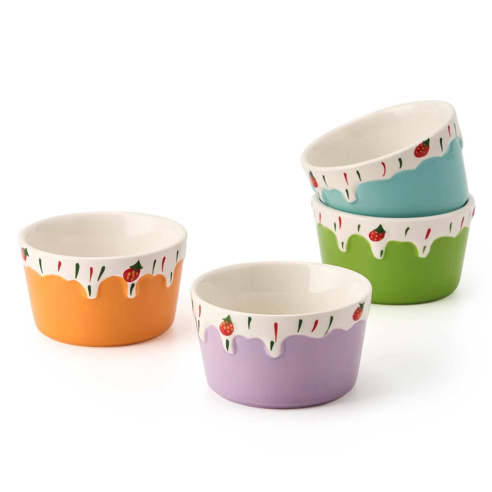 Jemirry Japanese-style Ramekins, 5 oz Ramekins Set of 4 - Oven Safe, Creme Brulee Ramekins Souffle Dish Baking Bowl, Colorful Ceramic Ramekins for Baking, Holiday, Christmas, New Year Gifts - CookCave