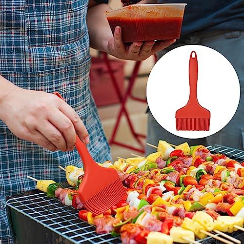 Silicone Basting Brush, Large BBQ Pastry Brush for Cooking, Extra Wide Basting Brush for Grilling Cooking Baking, Kitchen Brush Heat Resistant BBQ Food Brush for Sauce Butter Oil Marinades(Red) - CookCave