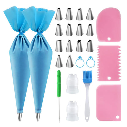 firstake Piping Bags Reusable - 7 Kinds Piping Bags and Tips Set, 16 inch Silicone Pastry Bags, Anti Burst Cake Decorating Bags, Icing Bags, Non-slip Frosting Bags for Baking Cupcake and Cookies - CookCave