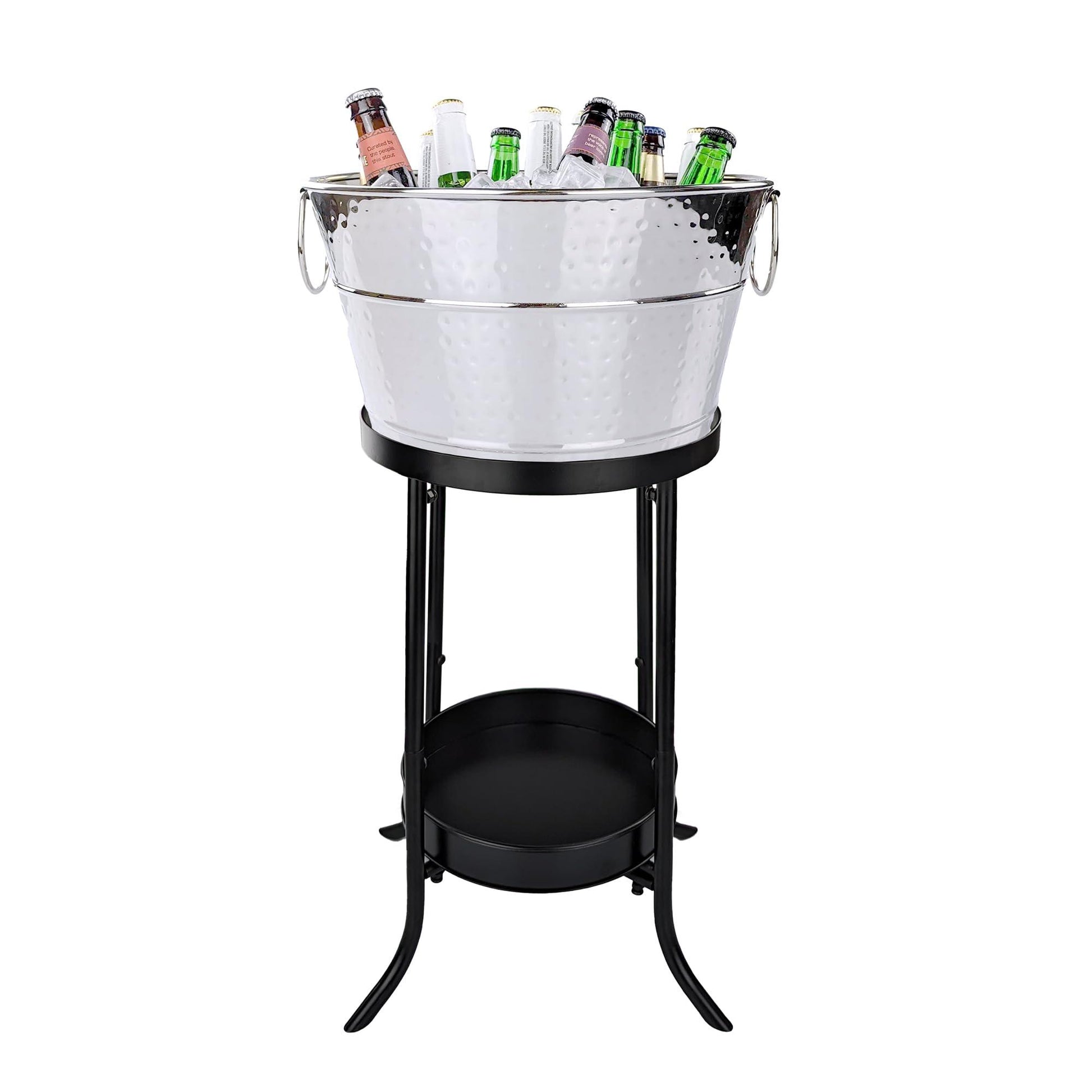 BREKX Stainless Steel Drink Tub with Stand (15-QT Steel Silver) - CookCave