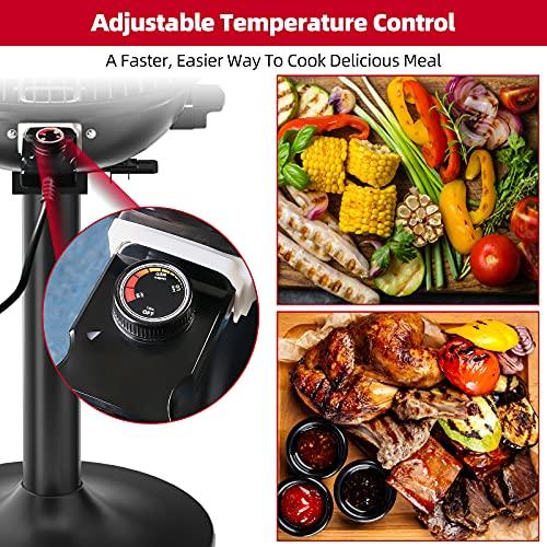 Electric Outdoor Grill,1800W Portable BBQ Grill for Cooking,15+Serving Electric Grill Outdoor Cooking, Non-Stick Removable Stand Barbecue Grill - CookCave