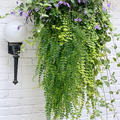 SzJias Artificial Hanging Plants Ferns Faux Fake Plants for Patio Porch Outdoor Decor (2 Pcs) - CookCave