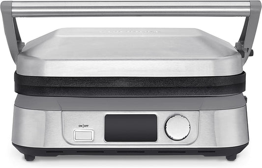 Cuisinart GR-5BP1 Electric Griddler FIVE, Enjoy 5-in-1 Functions, LCD Display, Wide Temperature Range and Sear Function, Stainless Steel - CookCave