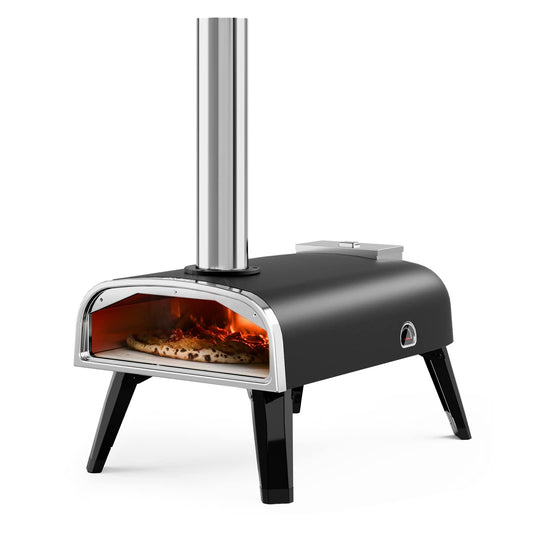 aidpiza Pizza Oven Outdoor 12" Wood Fired Pizza Ovens Pellet Pizza Stove for Outside, Portable Stainless Steel Pizza Oven for Backyard Pizza Maker Portable Mobile Outdoor Kitchen - CookCave