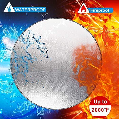 DocSafe 38" Round Fire Pit Mat,Upgraded 4-Layer Under Grill Mat Deck Patio Protect Mat,Heat Insulated Fireproof Mat Fire Pit Pad for Outdoor Wood Burning Fire Pit and BBQ Smoker,Reusable＆Waterproof - CookCave