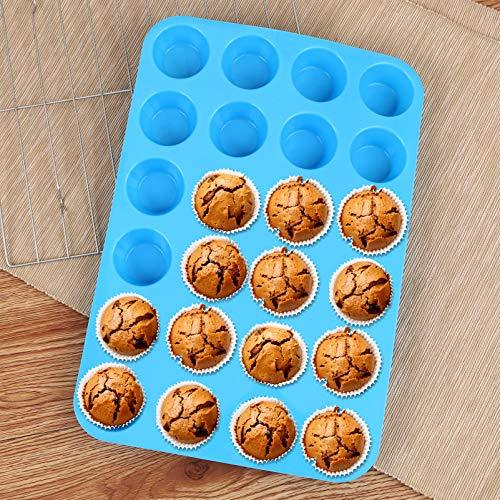 Cozihom Silicone Muffin Pan, Cupcake Pan, 24 Cups, Food Grade Egg Muffin Baking Silicone Molds, Non-stick, 3 Pcs - CookCave