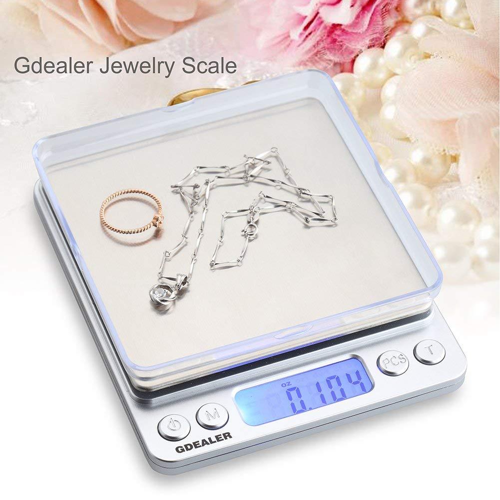 GDEALER Food Scale, 0.001oz/0.01g Precise Digital Kitchen Scale Gram Scales Weight Food Coffee Scale Digital Scales for Cooking Baking Stainless Steel Back-lit LCD Display Pocket Small Scale, Silver - CookCave