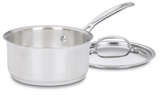 Cuisinart 1 Quart Saucepan w/Cover, Chef's Classic Stainless Steel Cookware Collection, 719-14 - CookCave