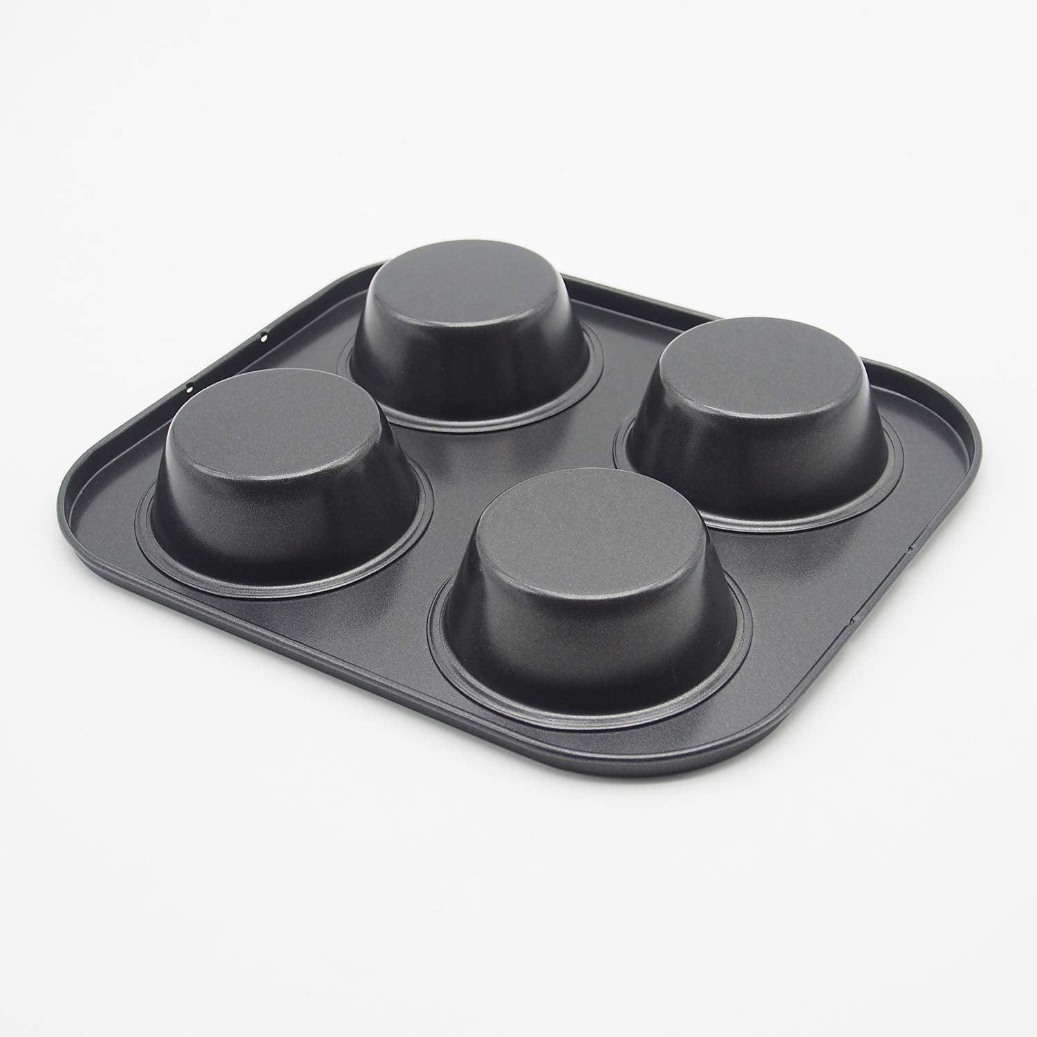 HYTK 4 Cup Muffin Pan 2 Pcs (8.5 X 7.48 Inch) Air Fryer Small Oven Cupcake Baking Pan Non Stick No Toxic Bakeware - CookCave