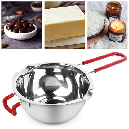 2 Pack Stainless Steel Double Boiler Pot Chocolate Melting Pot Soap Candle Candy Making Tool Kit Wax Melting Heat Proof Bowl for Melting Chocolate, Butter, Cheese, Caramel, Candy, Candle, Wax - CookCave