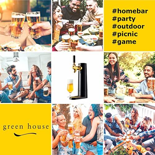 GREEN HOUSE Portable Beer & Ultra Fine Foam Dispenser - Mini Kegerator for Home, Ultra Fine Foam Enhance & Keep Beer Taste Longer. Awesome gifts for Thanksgiving & Christmas presents. - CookCave