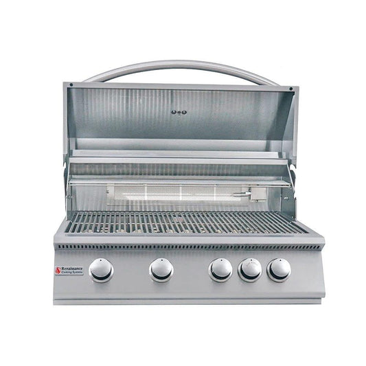 RCS Premier Series Stainless Steel 32 Built-in Grill with Rear Burner -Propane - CookCave