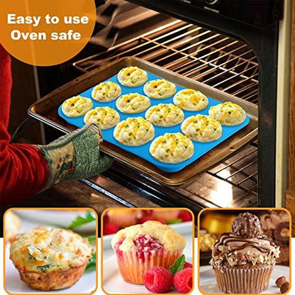 Sidosir 2PCS Silicone Muffin Pans for Baking, Non-stick Silicone Cupcake Molds for Baking, 12 Cups Muffin Pan for Freezing Eggs, Brownie - CookCave