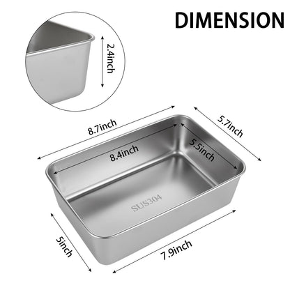 AKOLAFE 6Pcs Stainless Steel Loaf Pan 8.5 x 5.5 Inch Banana Bread Pan for Homemade Bread Baking Pan for Oven Metal Meatloaf Pan Sandwich Bread Loaf Pans for Baking Bread Tins for Baking Meat Loaf Cake - CookCave