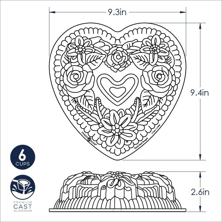 Nordic Ware Floral Heart Bundt - CookCave