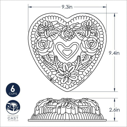 Nordic Ware Floral Heart Bundt - CookCave