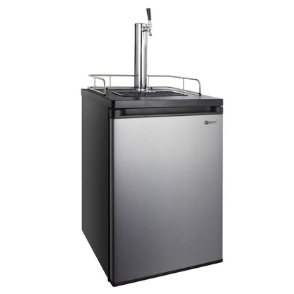 Kegco Kegerator Full Size Keg Refrigerator - Single Faucet - D System, Stainless Steel - CookCave