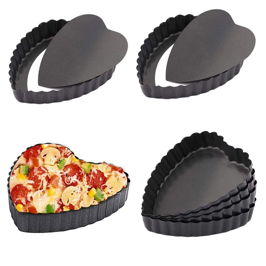 Xstronq Mini Tart Pan 6Pack Heart Shaped Tart Pan 4inch,Heart Shaped Quiche Pans, With a Removable Bottom Heart Tart Pan, Used For Desserts, Cake Baking - CookCave