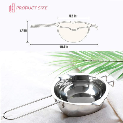 Double Boiler Stainless Steel Pot for Melting Chocolate, Candy and Candle Making (18/8 Steel, 2 Cup Capacity, 480ML) - CookCave