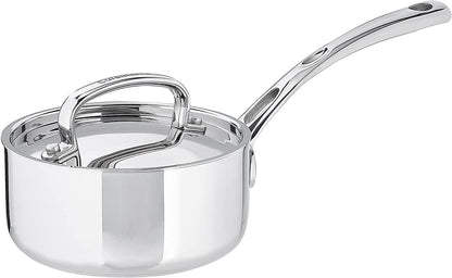 Cuisinart French Classic Tri-Ply Stainless 1-Quart Saucepan with Cover,Silver - CookCave