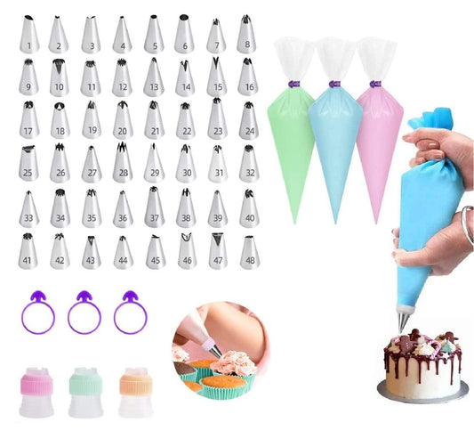 105 Pcs Cake Decorating Kit Supplies Tool with 50 Disposable Pastry Bags,48 Numbered Icing Tips,1 Pcs Reusable piping bag, Cake Decorating Tool Set for Cake Cupcake Baking Lover DIY Beginners - CookCave