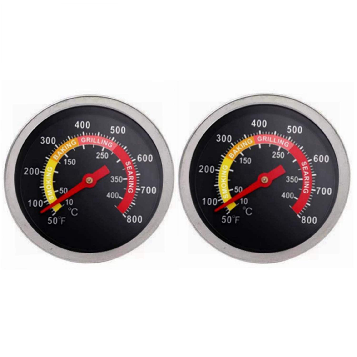 2 pcs BBQ Grill Temperature Gauge, Charcoal Pit Grill Smoker Thermometer Gauge BBQ Temp Gauge - CookCave