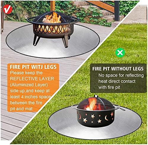 DocSafe 38" Round Fire Pit Mat,Upgraded 4-Layer Under Grill Mat Deck Patio Protect Mat,Heat Insulated Fireproof Mat Fire Pit Pad for Outdoor Wood Burning Fire Pit and BBQ Smoker,Reusable＆Waterproof - CookCave