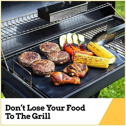 Grill Mat -Heavy Duty Grill Mats Non Stick, BBQ Outdoor Grill & Baking Mats - Reusable, Easy to Clean Barbecue Grilling Accessories - Work on Gas Charcoal Electric - CookCave