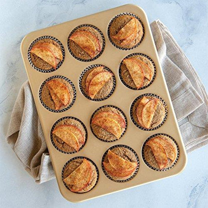 Nordic Ware Naturals Aluminum NonStick Muffin Pan, Twelve 2.75 Inch Cups - CookCave