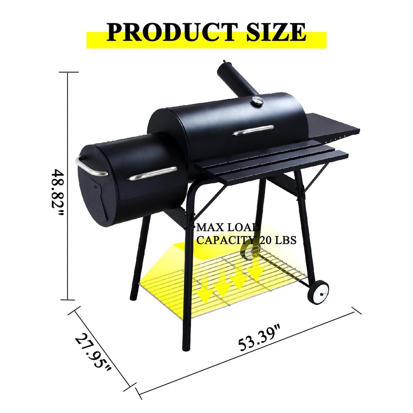 Migoda Charcoal Grills, Outdoor Charcoal Barbecue Grill with Offset Smoker, Easy to Clean and Durable Charcoal BBQ Grill for Backyard BBQ Parties and Picnics, Black - CookCave