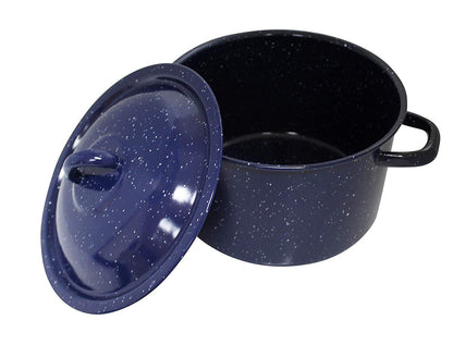 IMUSA USA 4-Quart Blue Speckled Enamel Stock Pot with Lid - CookCave