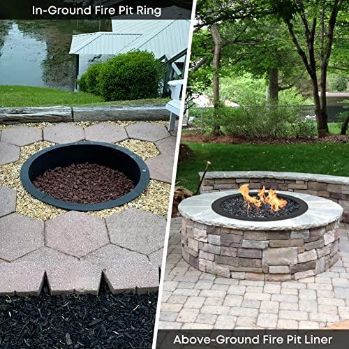 Stanbroil Fire Pit Ring 36-Inch Outer/30-Inch Inner Diameter, Heavy Duty Steel Fire Pit Liner DIY Campfire Ring Above or In-Ground Outdoor Backyard Wood Burning Bonfire - CookCave