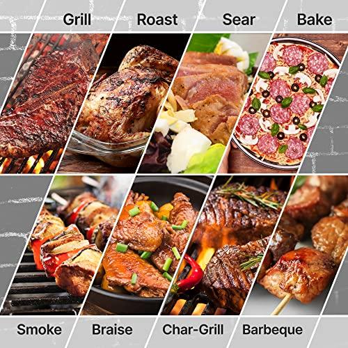 NutriChefKitchen Charcoal Grill Offset Smoker, Portable Stainless Steel Grill, Outdoor Camping BBQ and Barrel Smoker (Black) - CookCave