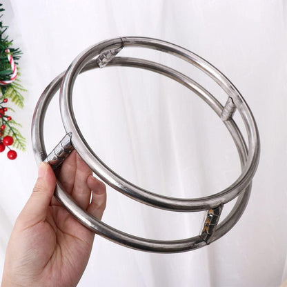 Potholders Wok Ring for Gas Stove, Stainless Steel Round Shelf Home Wok Rack, Reversible Size Wok Stand Wok Rack for Most Woks (S) - CookCave