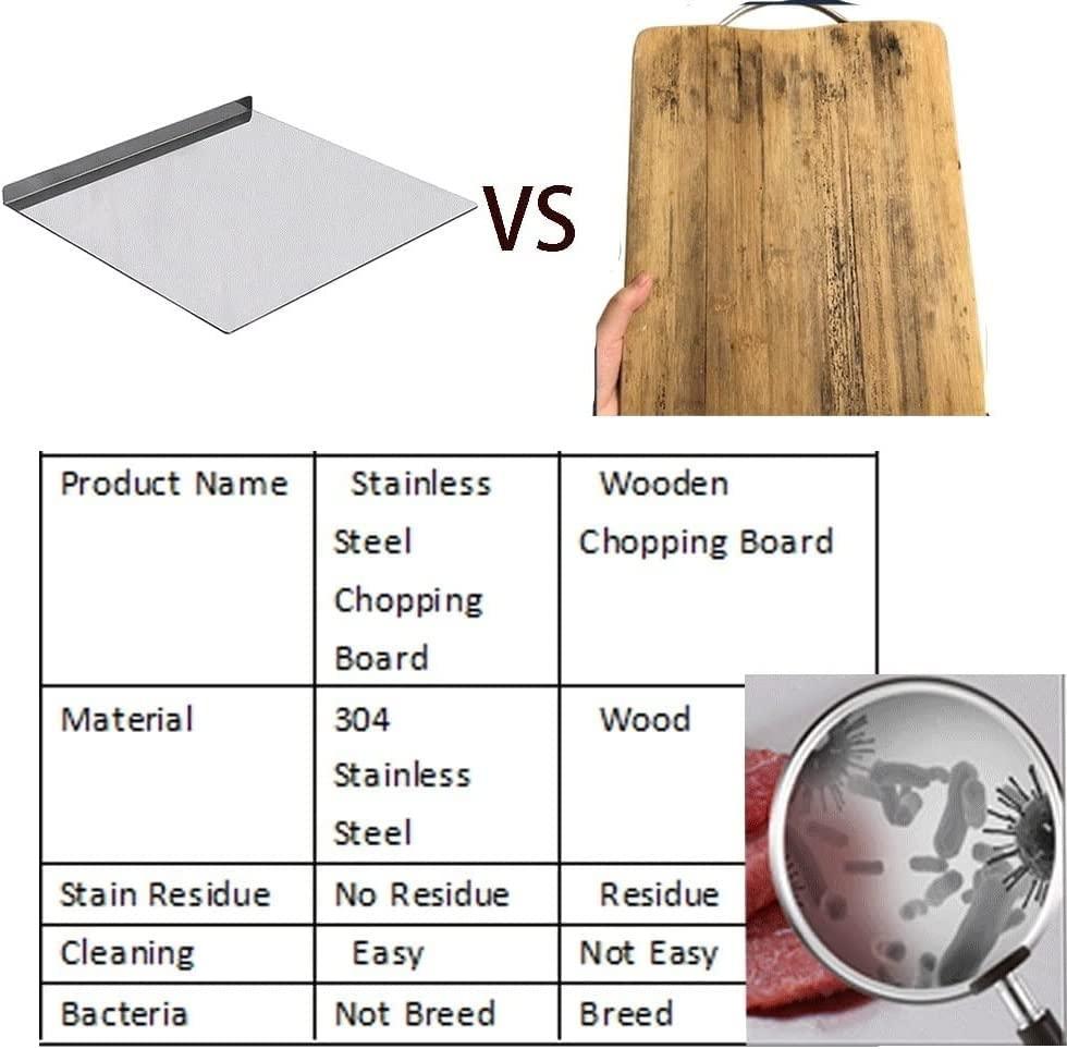 Cutting Boards, Heavy Extra Large 304 Stainless Steel Cutting Mats Chopping Baking Pastry Boards (Size : 60X40cm) - CookCave