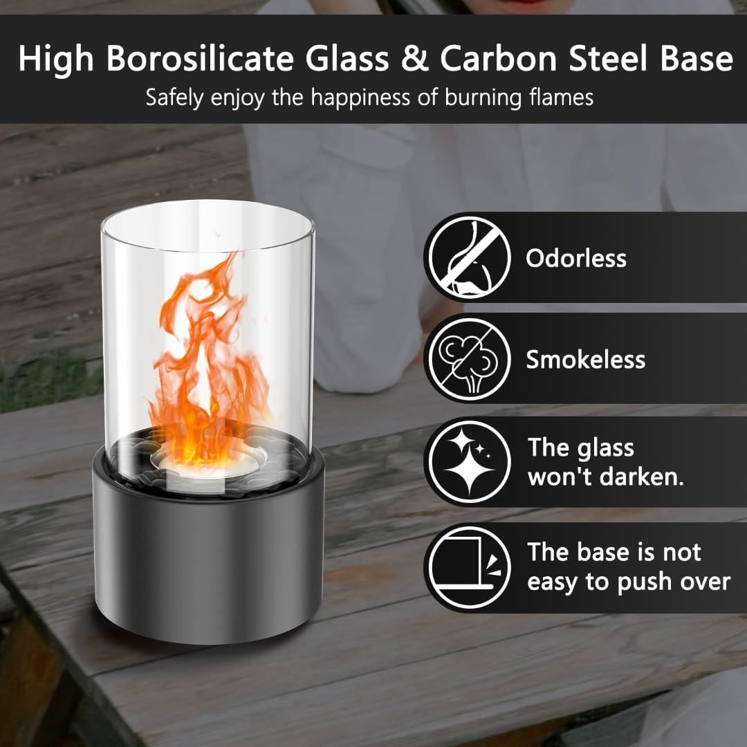 Table Fire Pit Indoor & Outdoor Table Top Fireplace Burning Elcohol Mini Fireplace Smokeless, Odorless, Ventless, Portable Personal Fireplace - CookCave