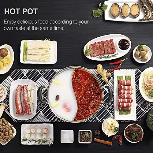 Shabu Hot Pot Stainless Steel,Chinese Induction Shabu Pot with Divider for Kitchen Cooker, Gas Stove - CookCave