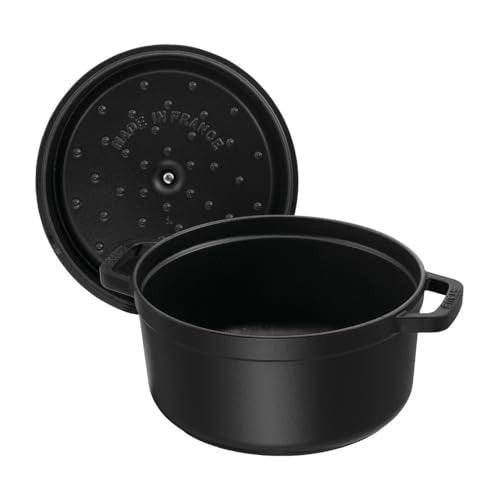 Staub 1103425 Black Cast Iron 13.25 Qt. Round Cocotte - CookCave