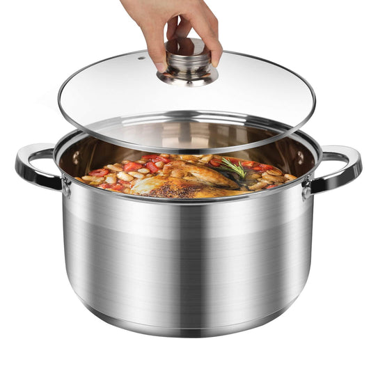 LEUGWAKN Stockpots with Lid-10 Quart Stainless Steel Stock pot-Soup Pot-Induction Pot-Cookware Pot-Cooking Pot-crock pot - CookCave