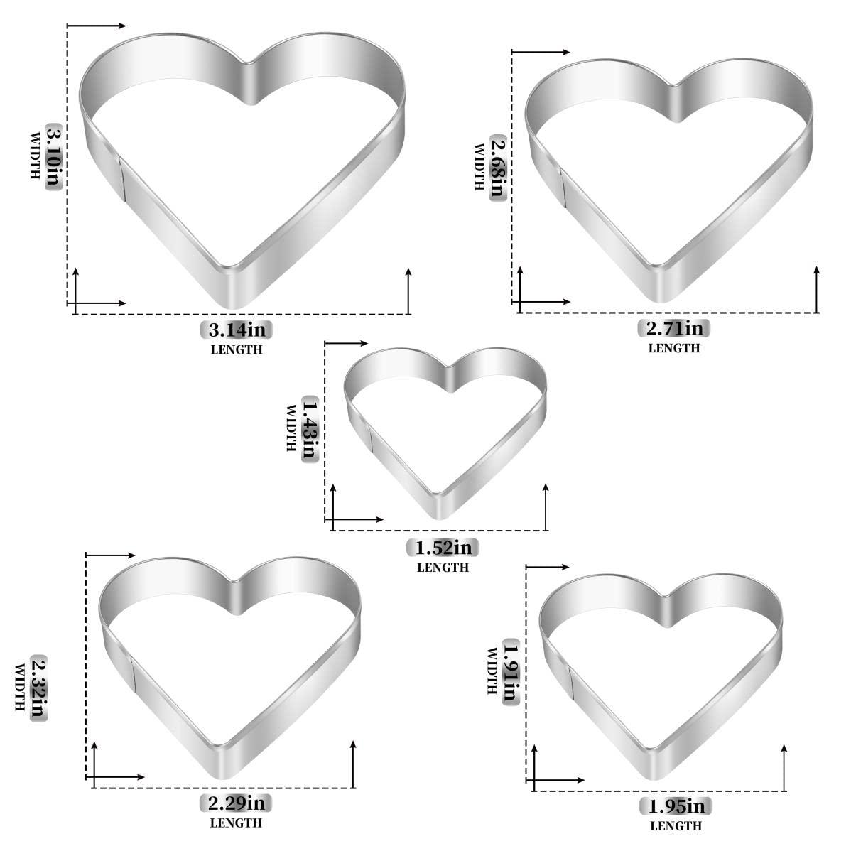 Heart Cookie Cutter Set, Gtmkina 5 Pieces Stainless Steel Small Biscuit Cutters Heart Shaped Mold for Kids Holiday Birthday Party - CookCave